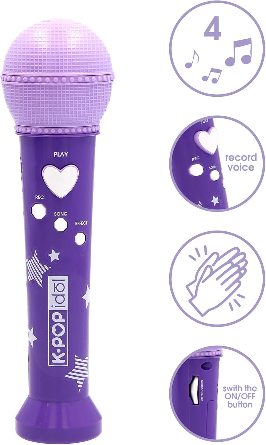 IMC Toys K-POP Idol Musikalisches Spielzeug Vom K-Pop inspirierter Mikrofon mit Sprachaufnahme und i