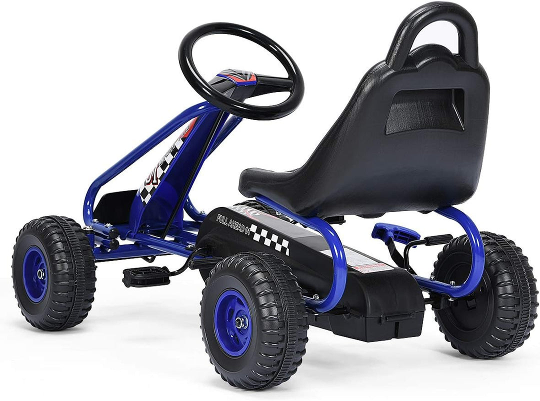 RELAX4LIFE Kinder Gokart mit Handbremse &amp; verstellbarem Sitz, Tretauto mit Pedalen, Tretfahrzeug bis