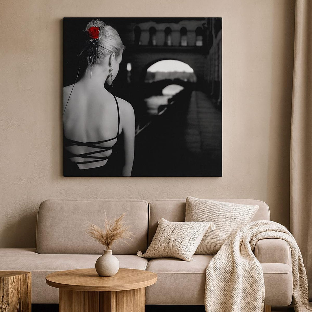Bilder auf Leinwand Lady Rose Mystery Leinwandbild mit Rahmen 60x60cm Wandbilder Dekoration Wohnzimm