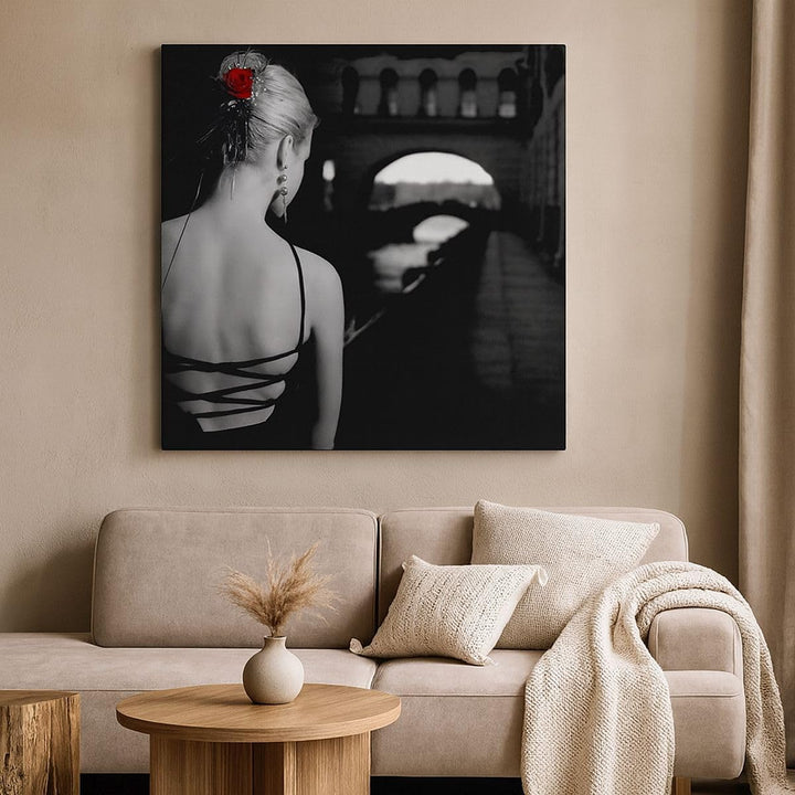 Bilder auf Leinwand Lady Rose Mystery Leinwandbild mit Rahmen 60x60cm Wandbilder Dekoration Wohnzimm