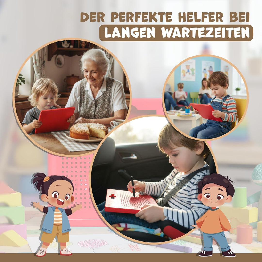 TollesfürKinder Magnetspiel für Kinder - Magnet Zaubertafel mit Kugeln und Stift - Tolle Beschäftigu