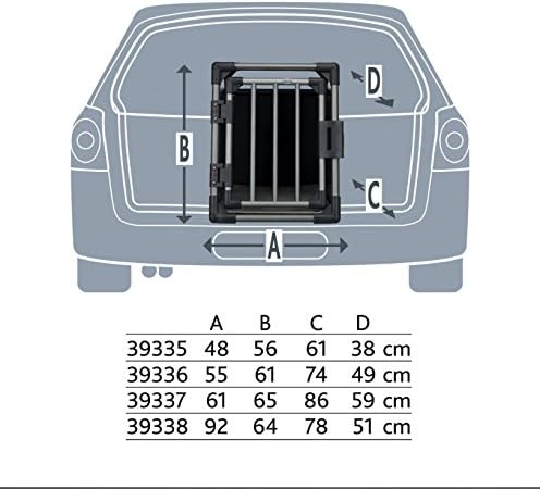 TRIXIE Hunde-Transportbox, Aluminium, S: 48 x 56 x 61 cm, grafit, inklusive rutschfester Liegematte,
