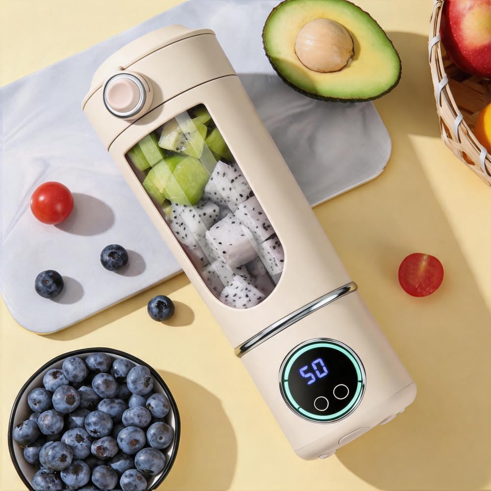 Gohytal Tragbarer Mixer, Kleine Mixer für Smoothie und Shakes, 700ML Mini-Standmixer, Kleiner Entsaf