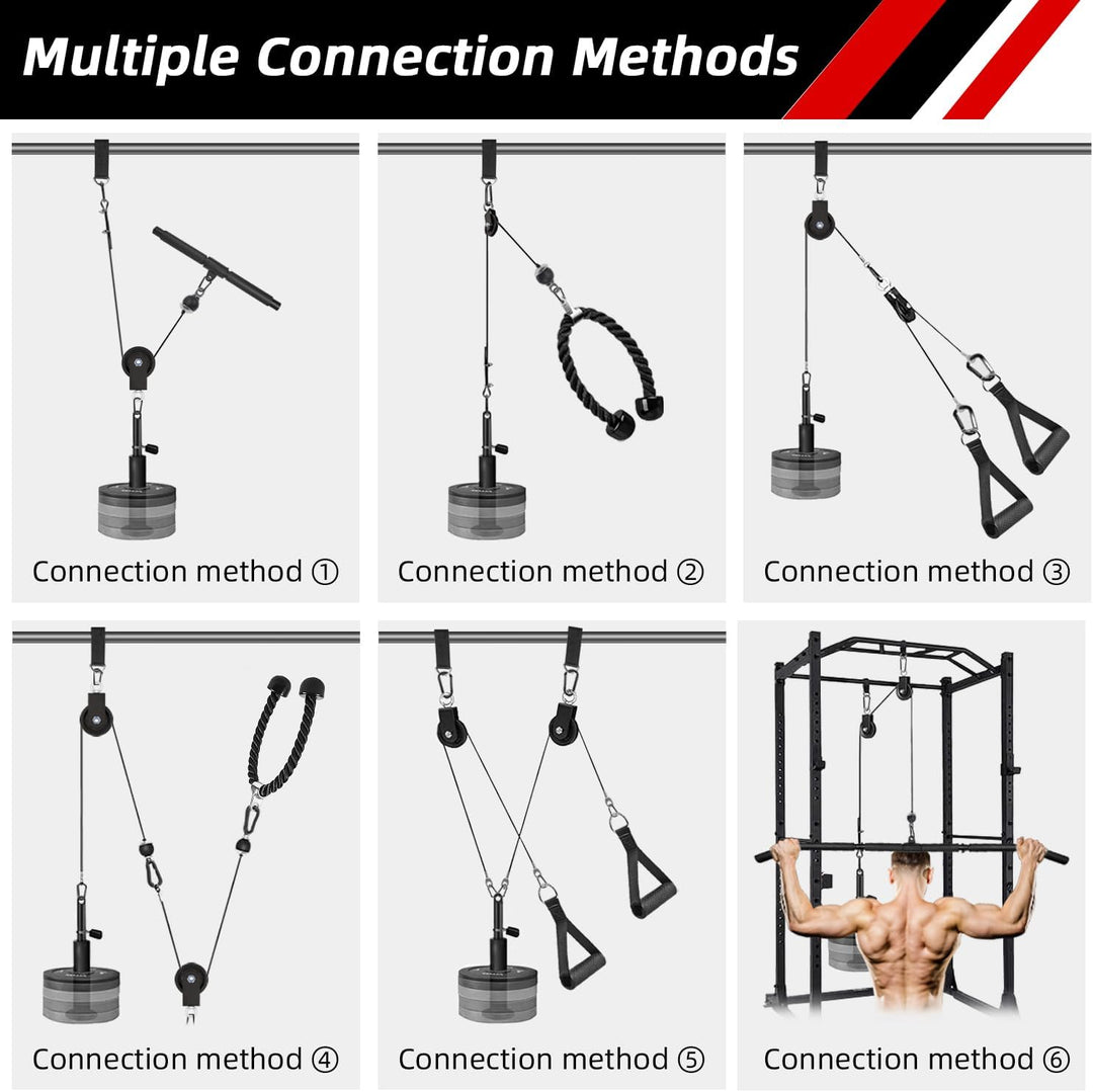 LFJ Fitness Latzug Gym Kabelzug Unterarmtrainer Arm-Krafttraining Trizeps Seil Gewicht Fitnessgerät