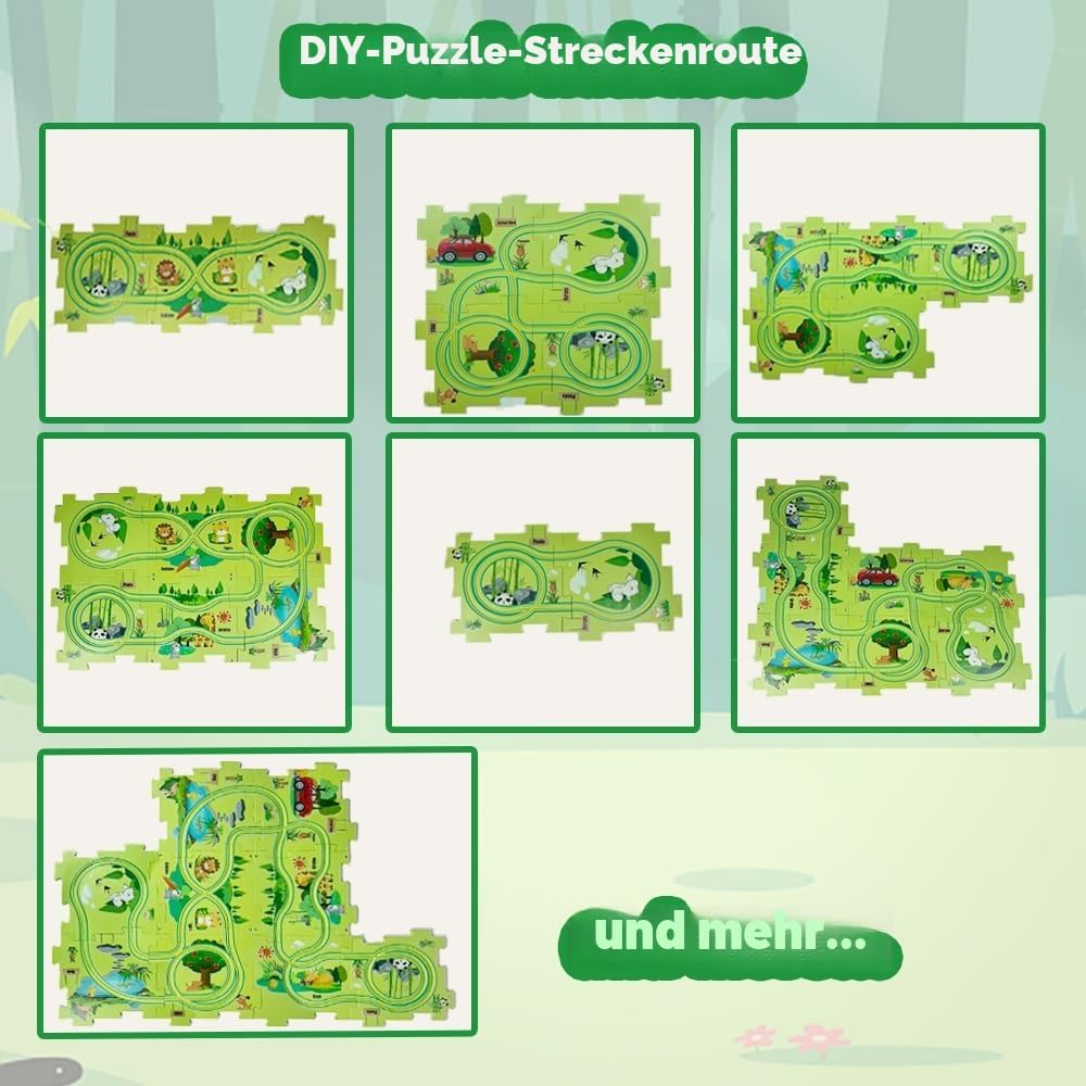 Auto Spielzeug Autorennbahn Spielzeugauto 8pcs DIY-Puzzlebahn für Kinderspielzeug DIY-Route Cars Spi