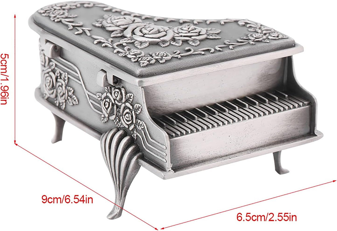 Vintage Metall Schmuck Box, Klavier geformte Schmuck Organizer Antike Zink Legierung Schmuck Fall Ri