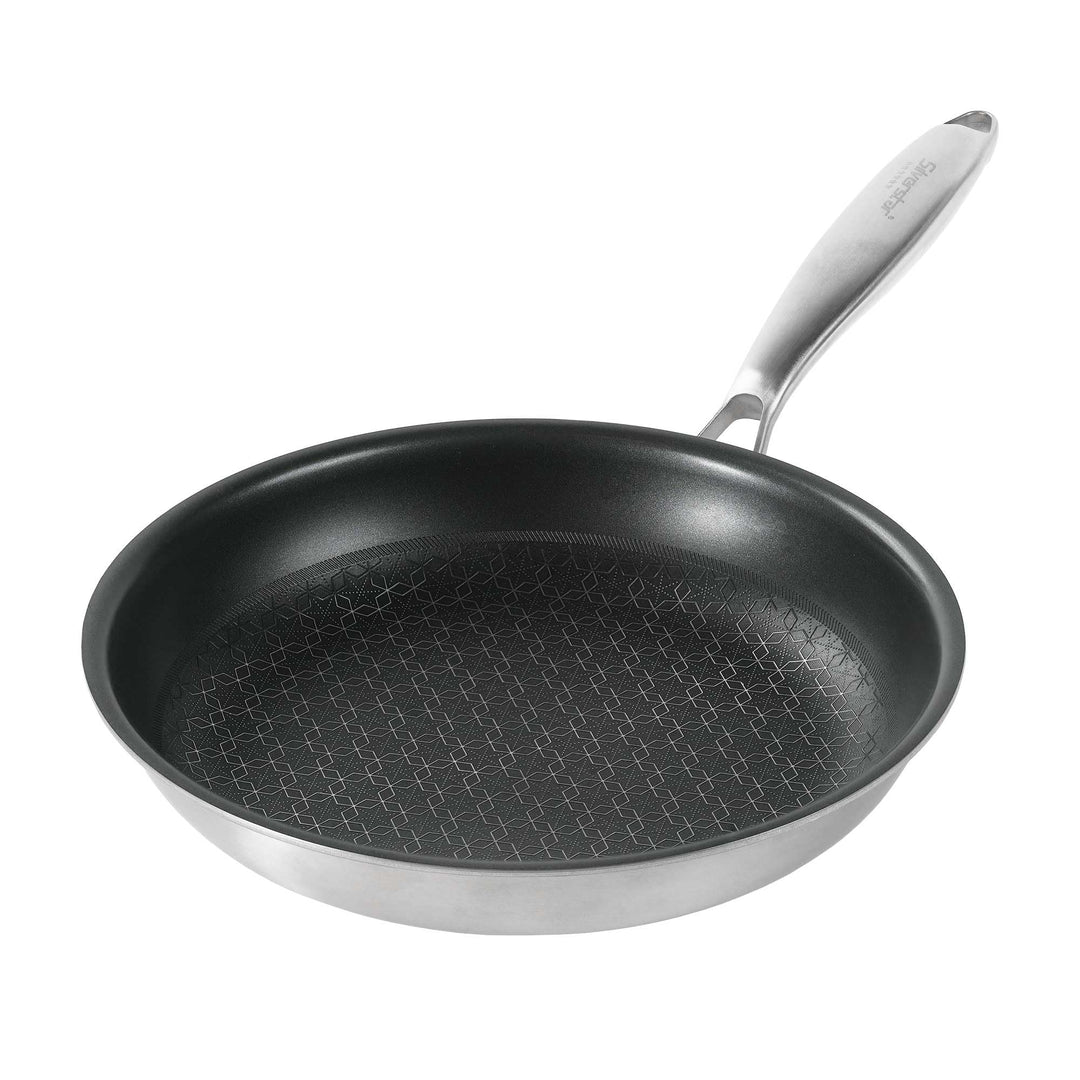 Silverstar Edelstahlpfanne 24 cm Wabenstruktur Sterne Kratzfeste Antihaft Pfanne Induktion, Wabenpfa