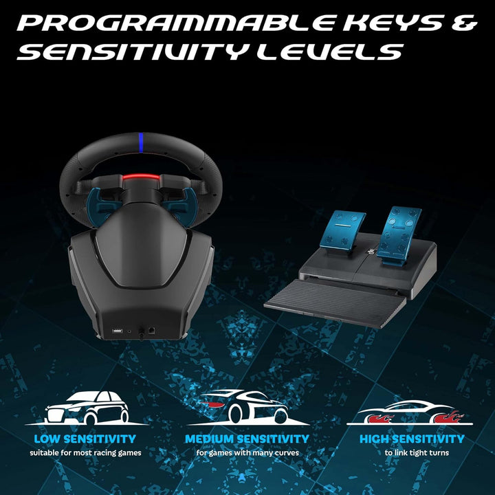 SUBSONIC – Lenkrad Superdrive 270 GT-5 – PS5-Lenkrad mit LED-Beleuchtung, zwei Joysticks, 270°- Dreh