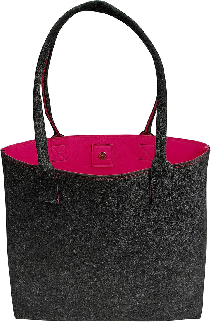 Shopping-Bag aus Filz, grosse verschliessbare Einkaufs-Tasche mit Henkel, Einkaufskorb, Handtasche g