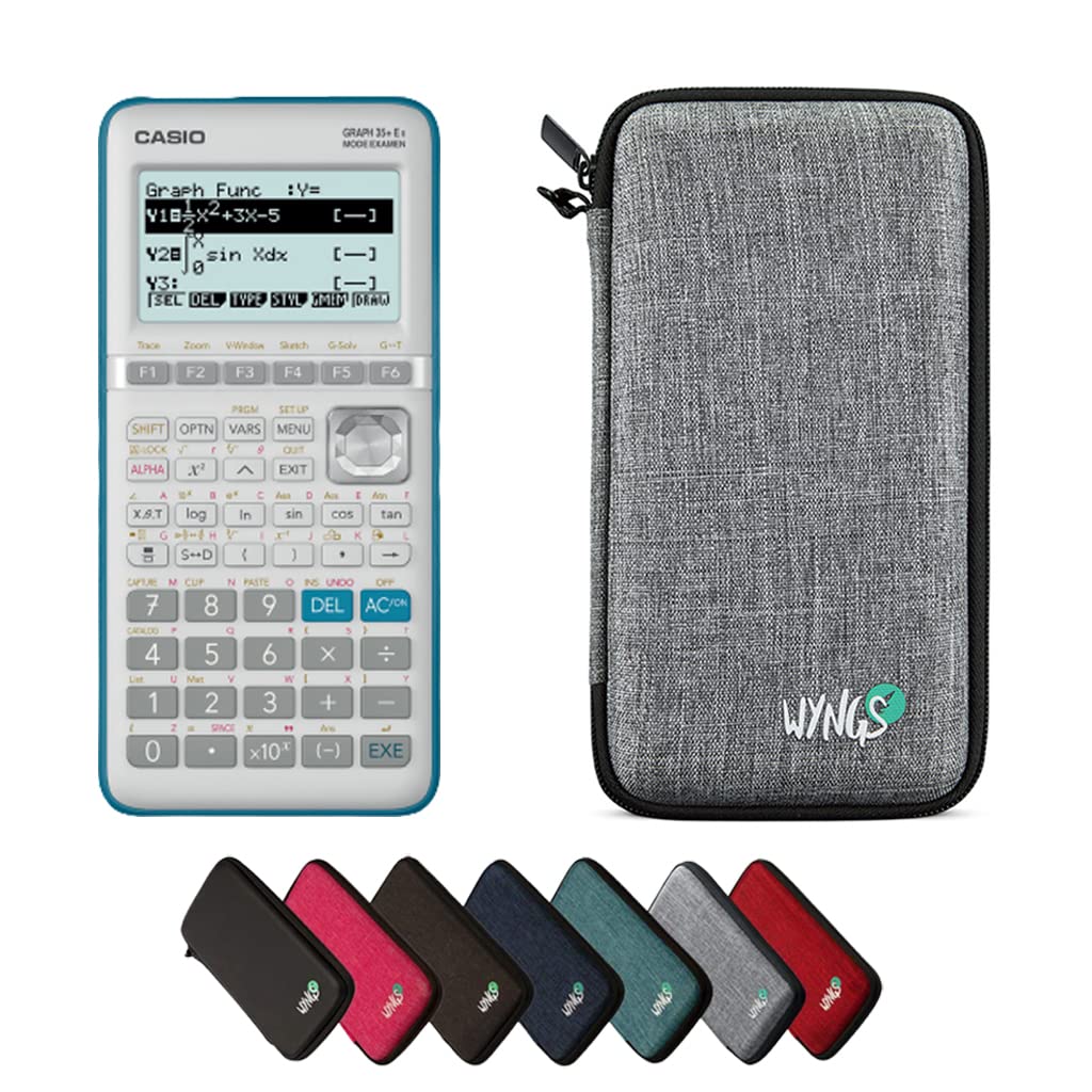 Casio Graph 35+E II inkl. WYNGS Schutztasche Hellgrau - Grafikrechner - Basic Set