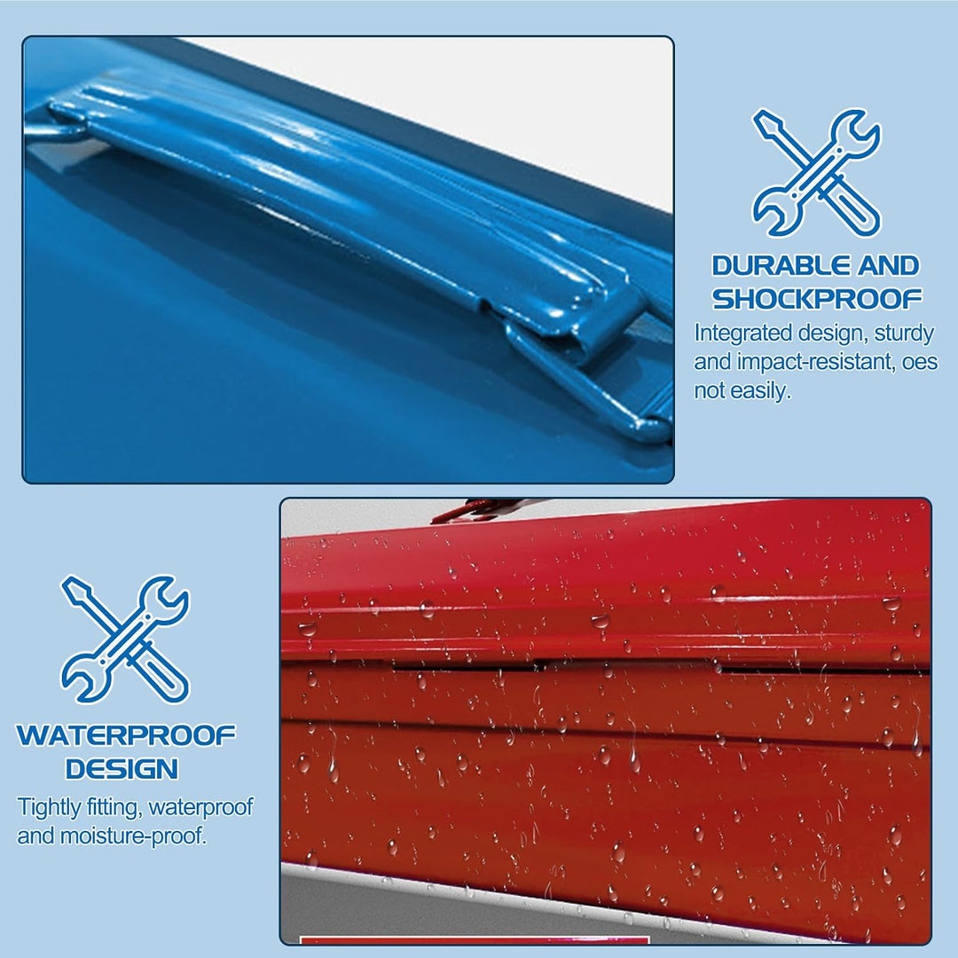 Mehrzweck-Werkzeugkiste mit Schlossschnalle, 37×16×12cm Leer Gross Werkzeugbox, Robust Langlebig Tra