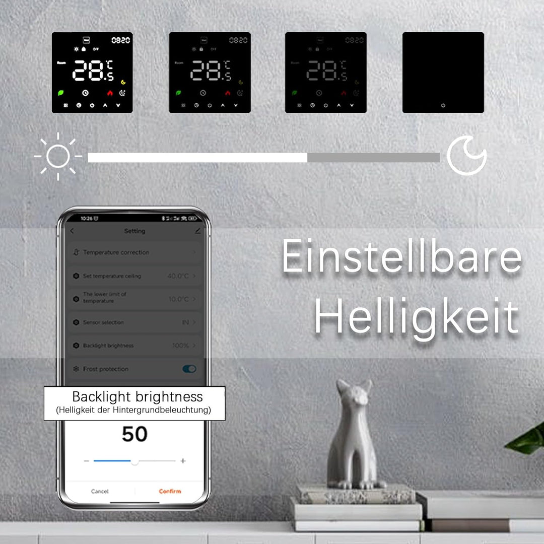 WiFi Thermostat Fussbodenheizung für Wasser,Programmierbar Raumthermostat Fussbodenheizung, Kompatib
