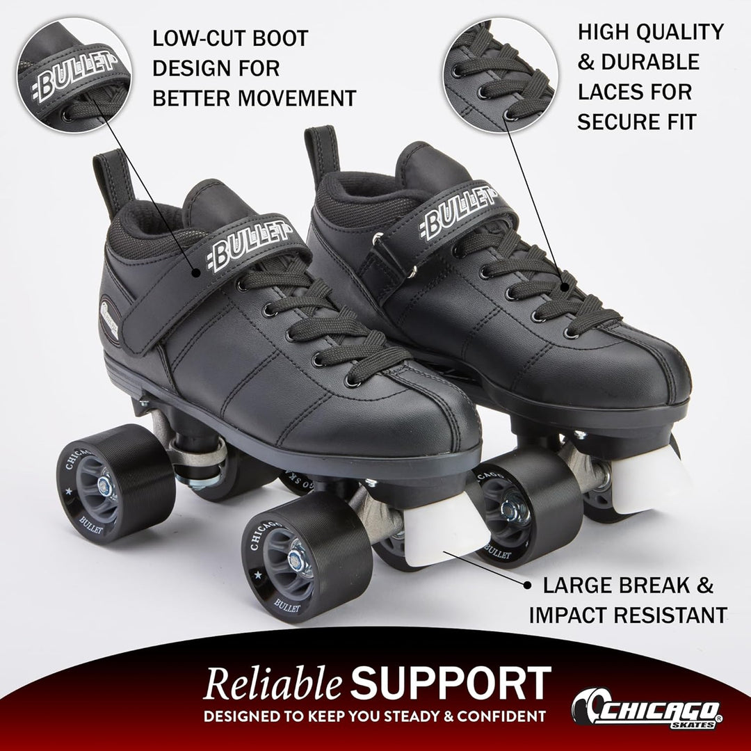 Chicago Bullet Speed Rollschuhe für Herren, Schwarz, Grösse 42