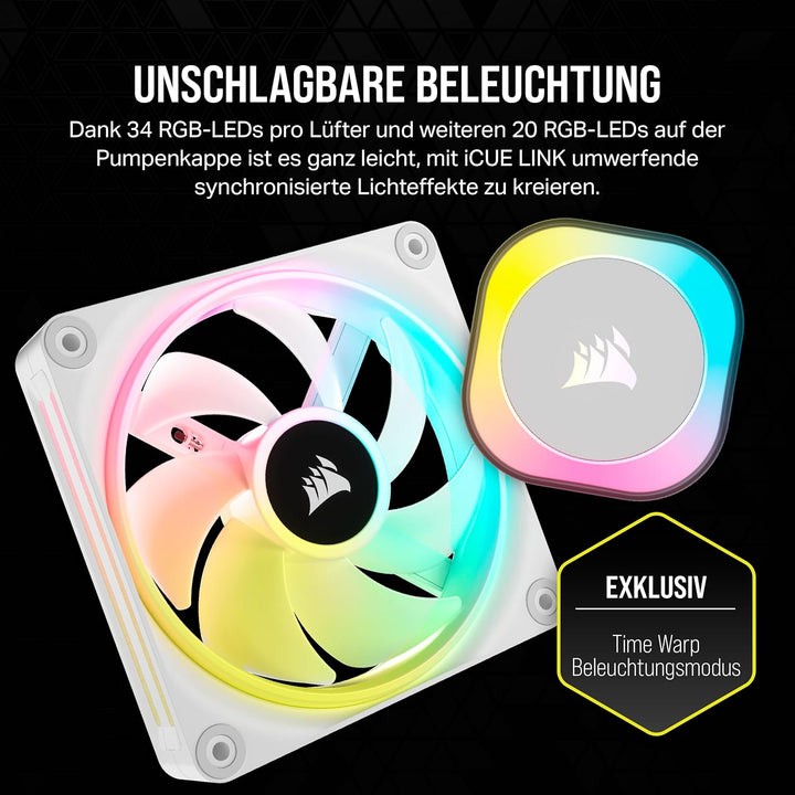 CORSAIR iCUE LINK H100i RGB Flüssig-CPU-Kühler - 240mm AIO - QX120 RGB-Lüfter - Passend Für Intel® L