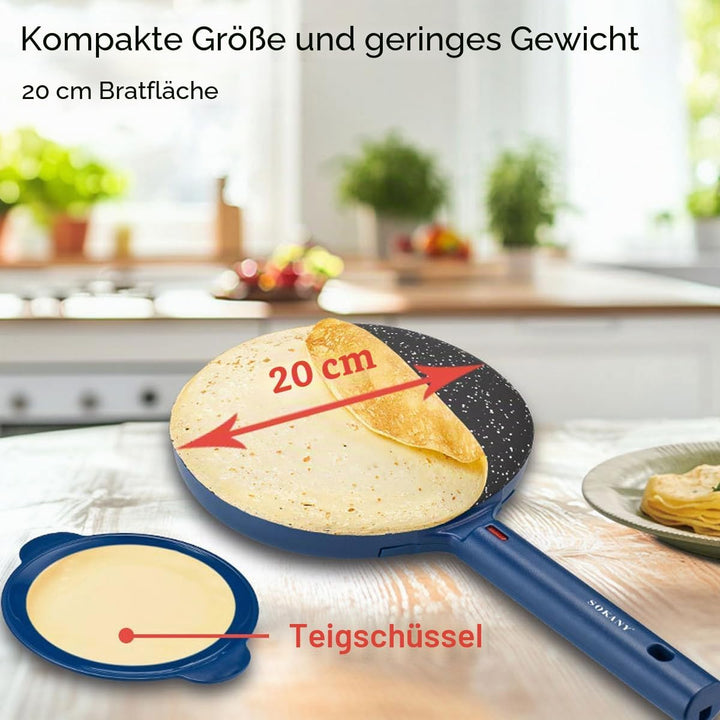 SOKANY Crepes Maker, Elektrischer Crêpes-Maker mit Cool-Touch-Griff, Antihaftbeschichtung, Temperatu