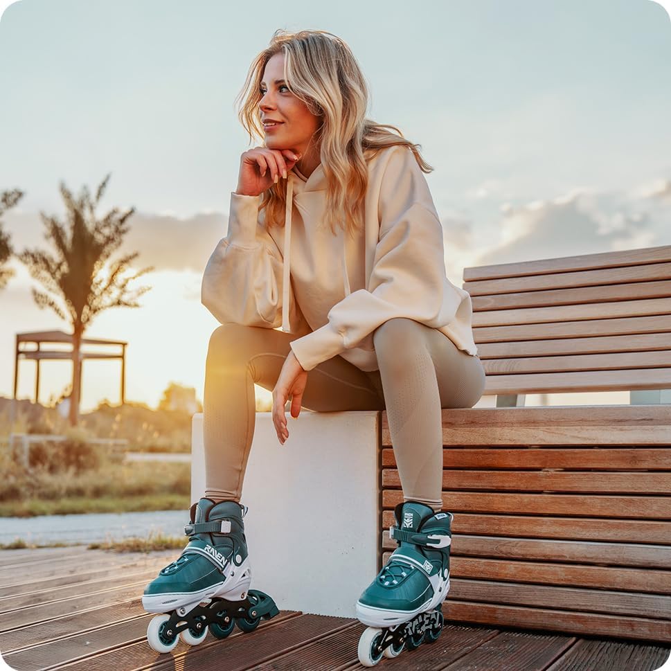 RAVEN Inline Skates Inliner für Kinder und Erwachsene OPTIONAL 2in1 mit Schlittschuhen verstellbar O