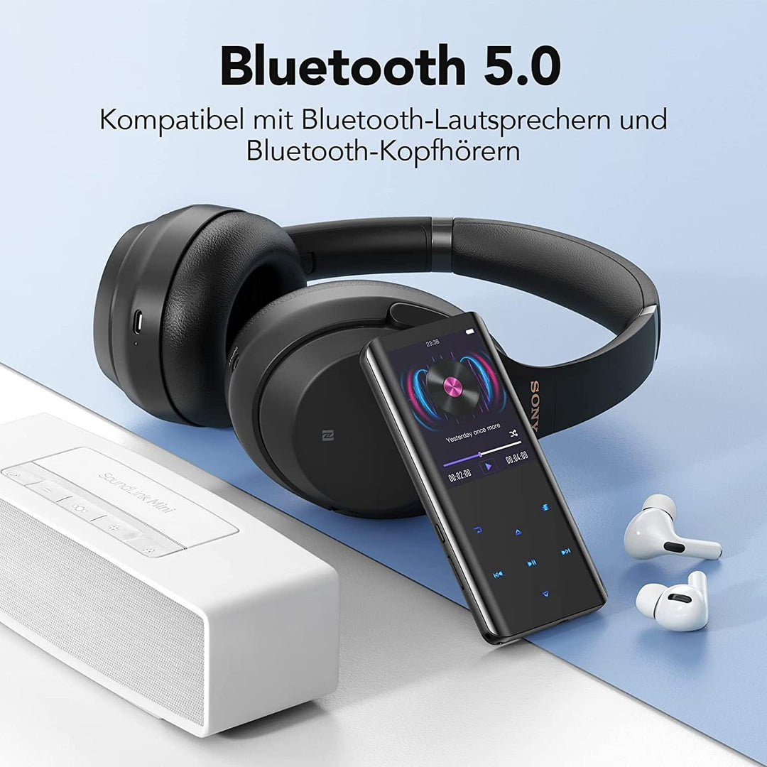 AGPTEK 32GB MP3 Player Bluetooth 5.0 mit 2,4 Zoll TFT Farbbildschirm, HiFi Musik Player mit Lautspre
