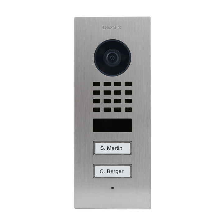 DoorBird D1102V Unterputz IP Video Türstation für 2 Wohn-/Gewerbeeinheiten, Edelstahl V2A | Video-Tü