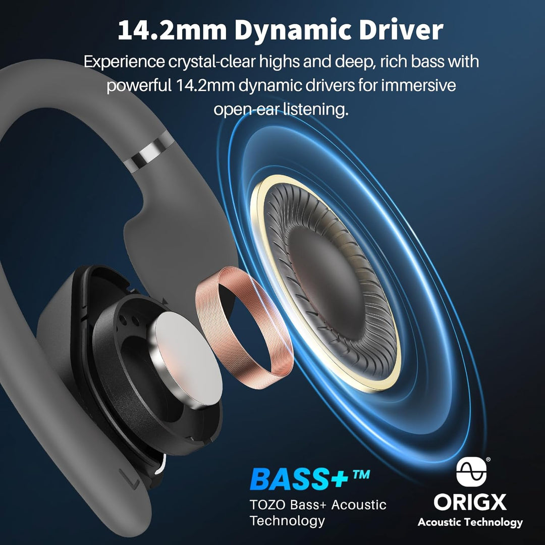 TOZO OpenWear Open Ear Kopfhörer mit bügel,komfortabel Kopfhörer Kabellos Bluetooth 5.3,Open Sport K