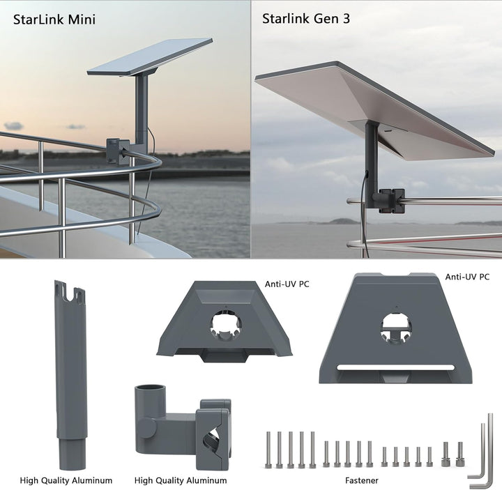 Starlink Dachhalterung,Starlink Wohnmobilhalterung,Starlink pole adapter für Starlink Gen 3(V3)/Star