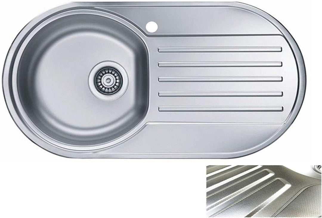 VBChome: Einbauspüle mit Hahnloch 832x437 mm Camping Küchenspüle - Leinenstruktur Alveus Form 30 Spü