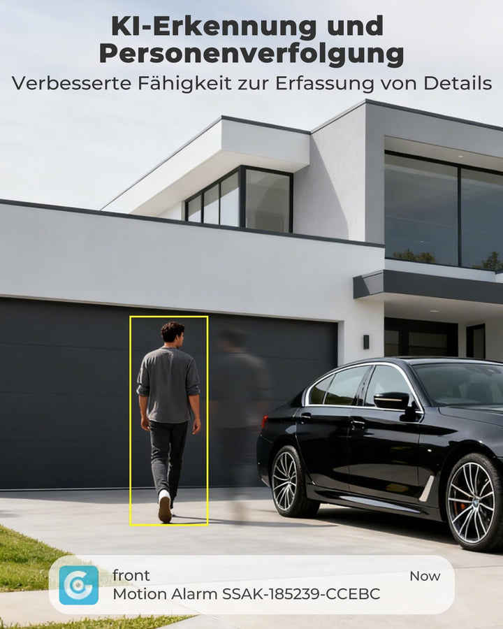 GENBOLT 2.5K AOV Solar Überwachungskamera Aussen WLAN Kabellose, 7/24-Aufzeichnung 3MP+3MP IP Kamera