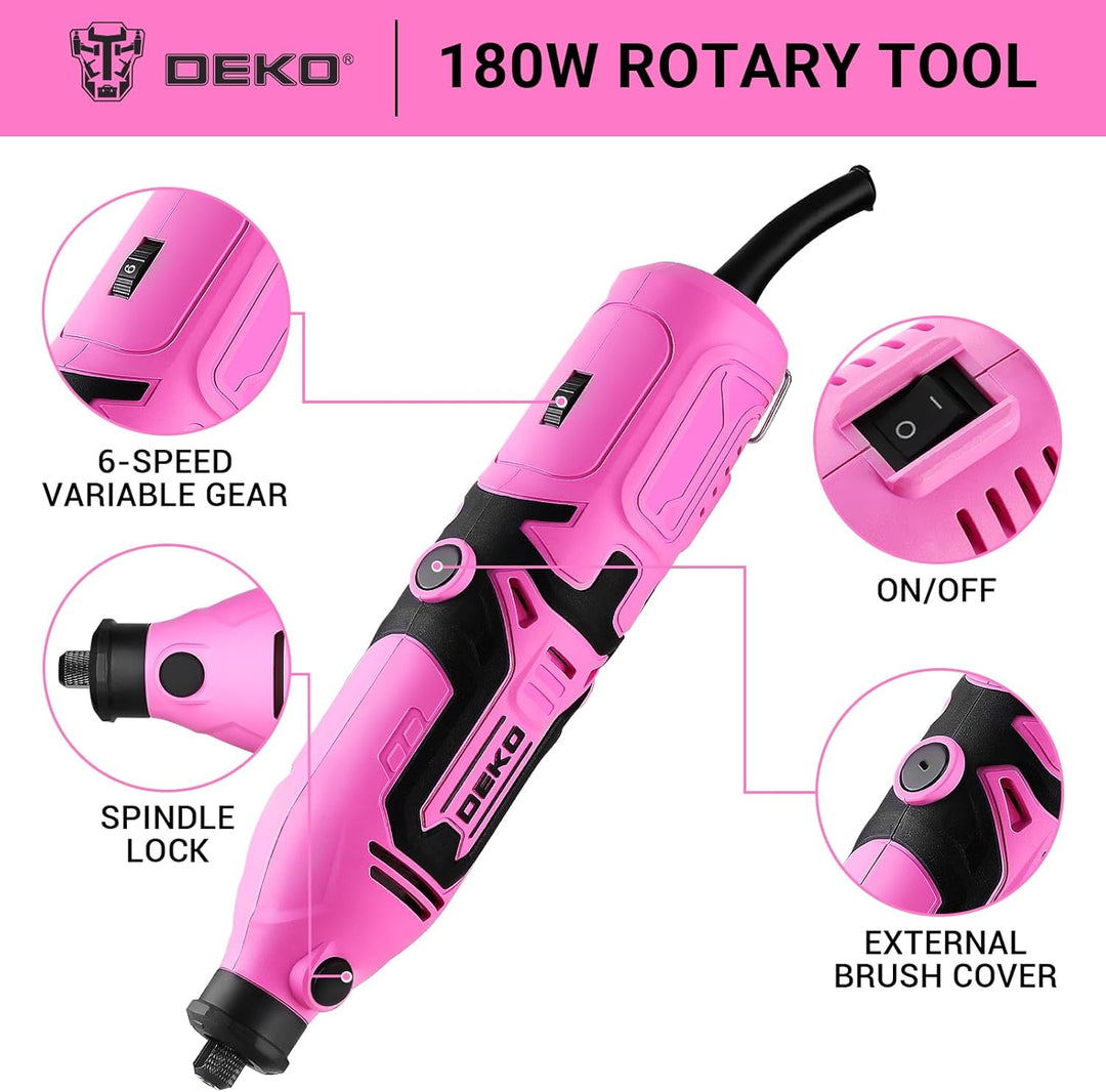 Multifunktionswerkzeug Rotationswerkzeug Gravur Gerät Mini Schleifer: DEKOPRO 170W 127 Zubehör Set V