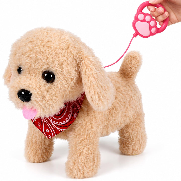 Interaktiver, laufender Plüsch-Welpenspielzeughund, Roboterhund mit Pflegeset, Weihnachtsgeschenkspi