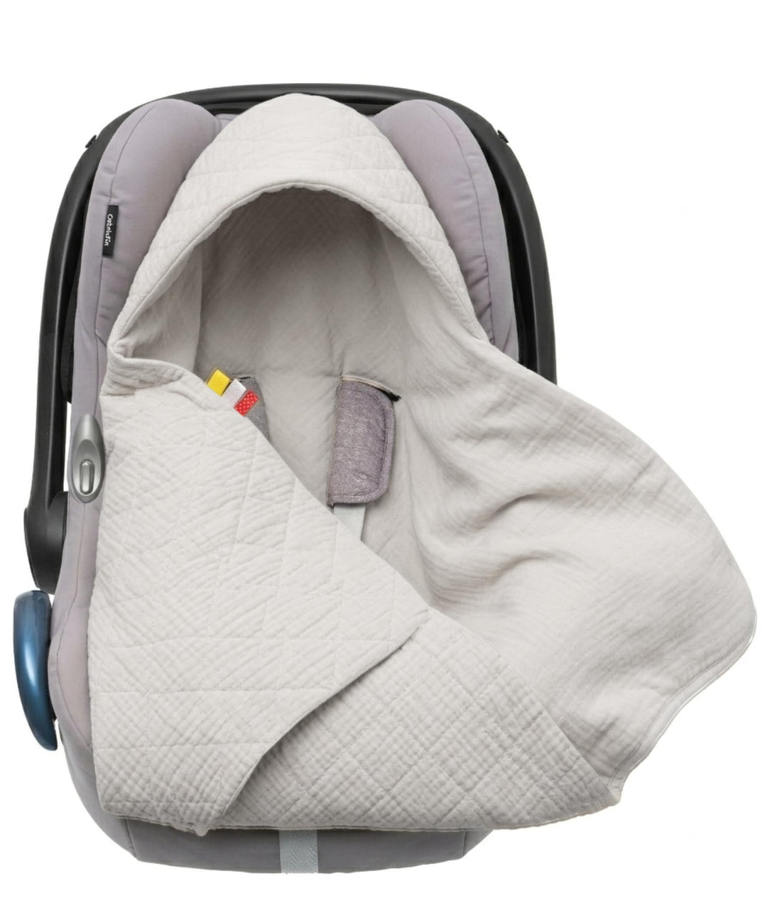 Musselin Einschlagdecke Baby für Babyschale & Kinderwagen - Universal 3/5-Punkt-Gurt - 100% Baumwoll