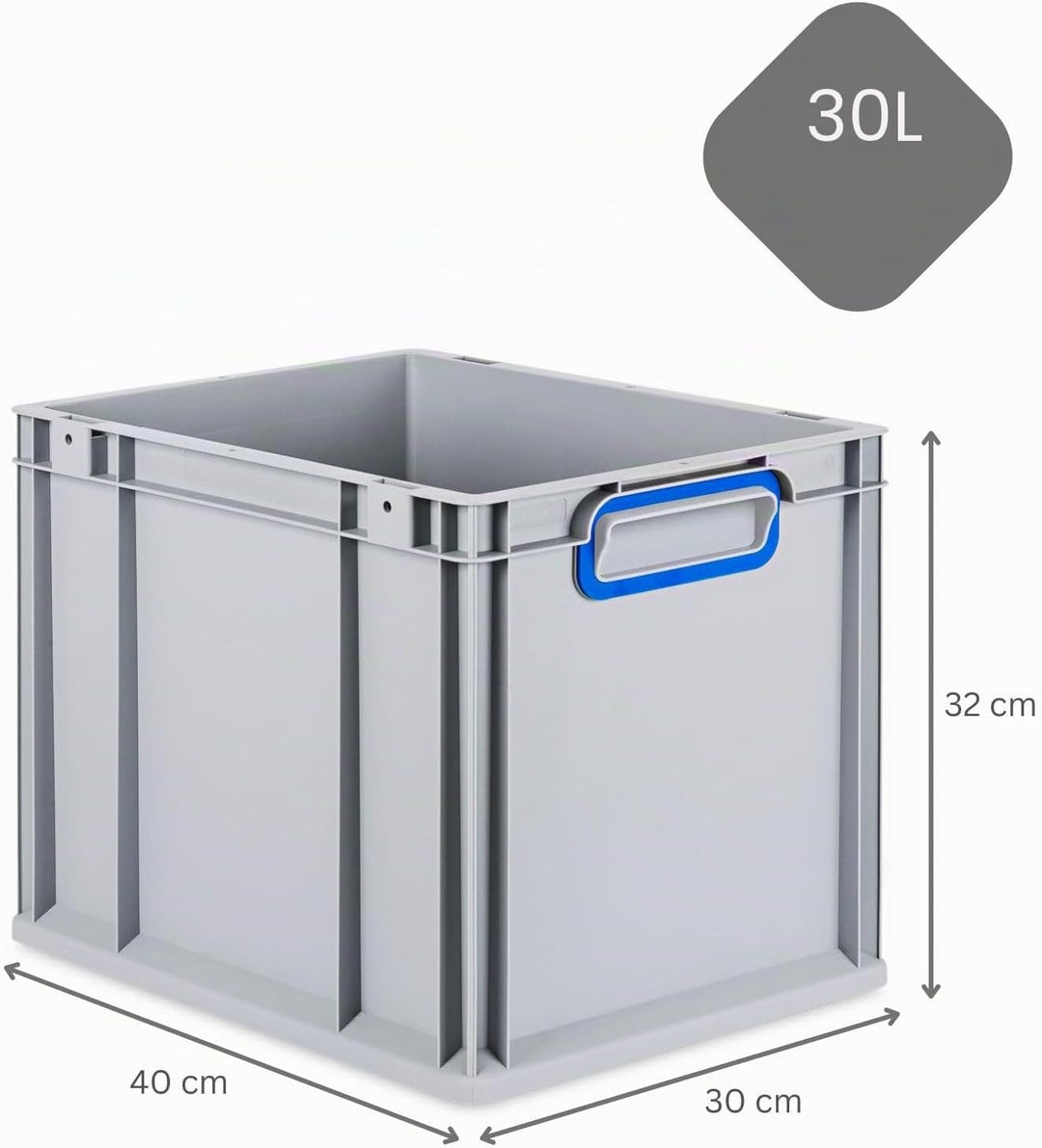 SuperSparSet 4x Eurobox NextGen Color mit Auflagedeckel &amp; Schiebeschnappverschlüsse, HxBxT 32x30x40c