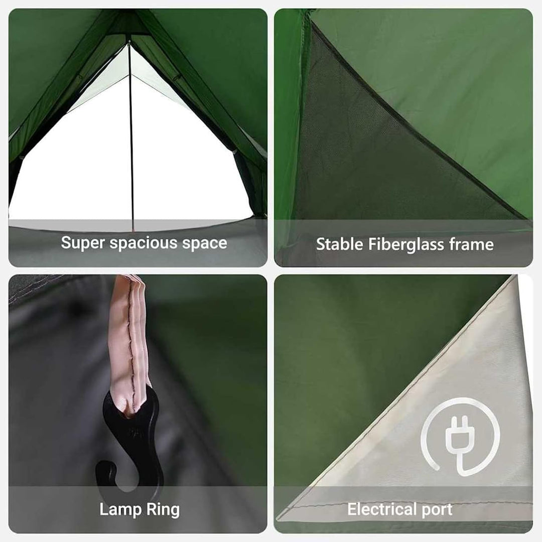 Anself Wasserdichtes Familienzelt | Outdoor-Schutz | Leicht &amp; Robust | Polyester &amp; Fiberglas 4100676