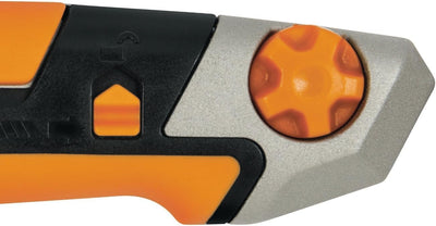 Fiskars Cuttermesser, Länge 16,5 cm, Inklusive Klinge (18mm), Rostfreier Stahl/Kunststoff, Schwarz/O