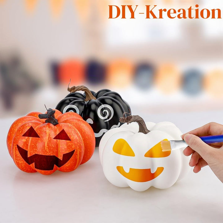 Funzhan Herbst Thanksgiving Gelb Künstlicher Kürbis Dekor 15 cm Halloween Realistisch Schaum Gefälsc