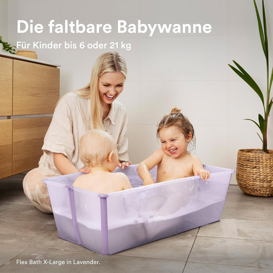 Stokke Flexi Bath X-Large, Sandy Beige faltbare Babybadewanne – leicht, langlebig und einfach zu ver