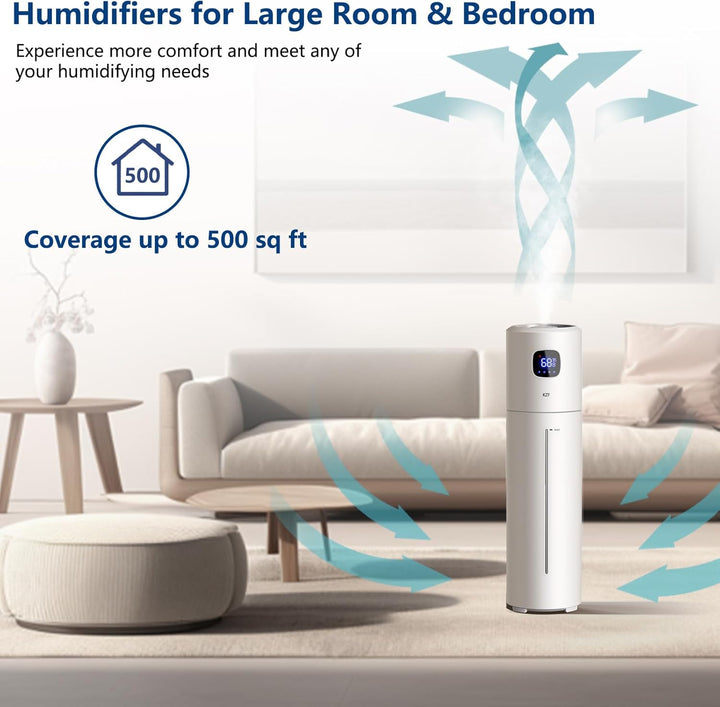 Grosse Luftbefeuchter für das Schlafzimmer, 9L/2,5Gal Ultrasonic Cool Mist, Leicht zu reinigen mit 3