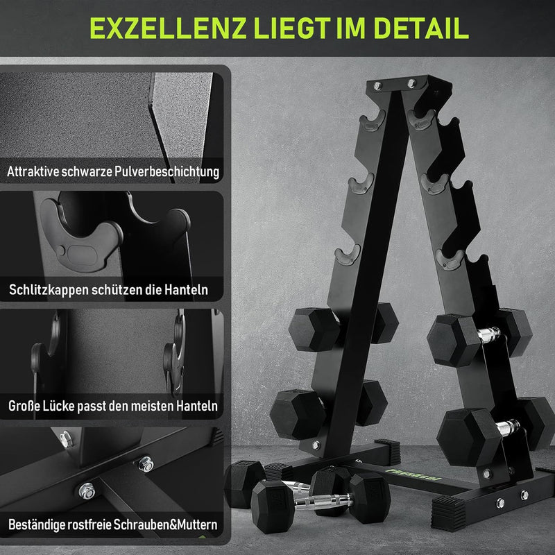 PhysKcal Kurzhantel Rack,Hantelablage für Kurzhanteln, Strapazierfähiger Stah,250kg/300kg Belastbark