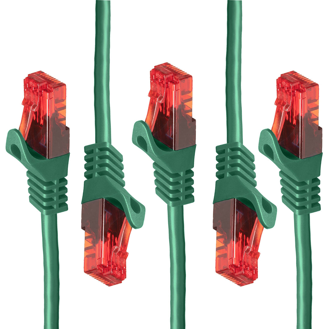 BIGtec - 5 Stück - 30m Gigabit Netzwerkkabel Patchkabel Ethernet LAN DSL Patch Kabel grün ( 2x RJ-45