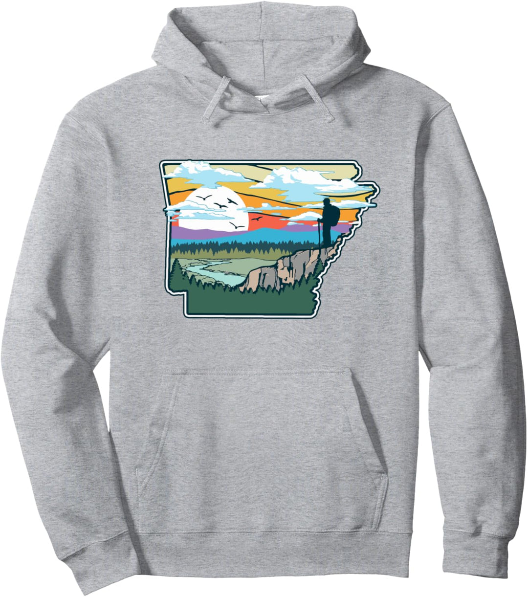 Arkansas Outdoor & Nature State Pride Illustration Pullover Hoodie