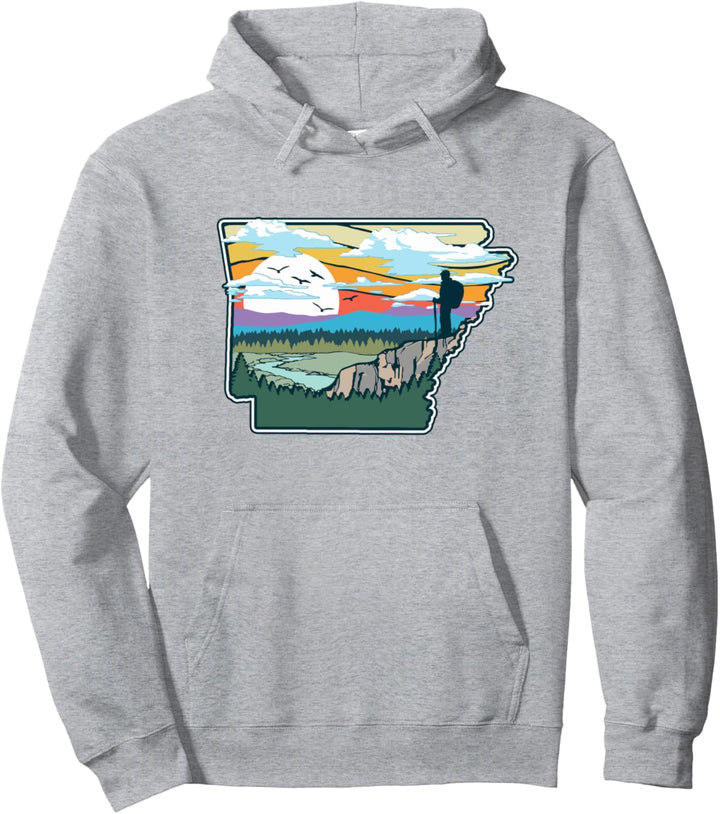 Arkansas Outdoor & Nature State Pride Illustration Pullover Hoodie