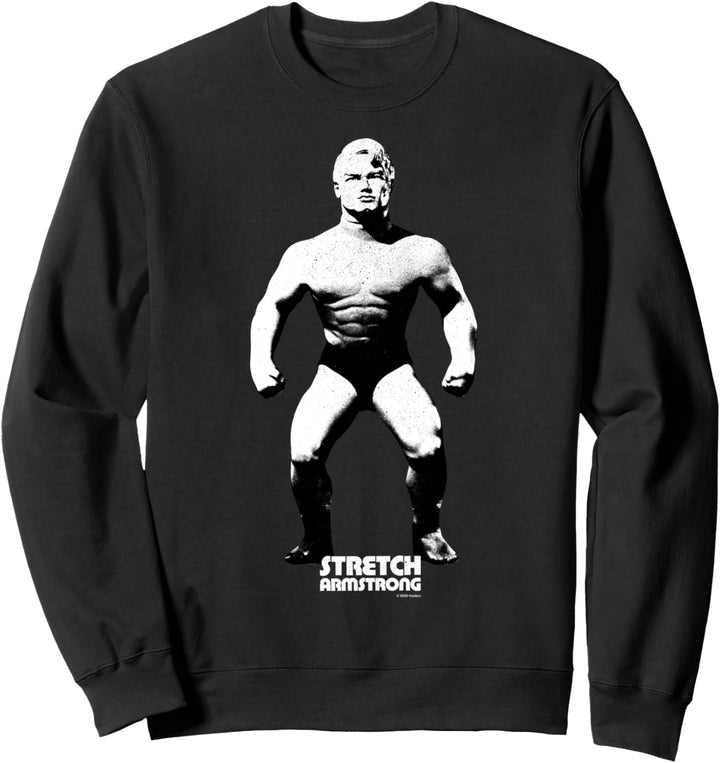 Stretch Armstrong Vintage Black & White Action Figure Pose Sweatshirt