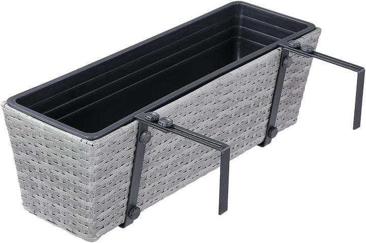 Casaria® Blumenkasten 2er Set 11 Liter Montagehalterung Indoor Outdoor Geländerkasten Balkonkasten P