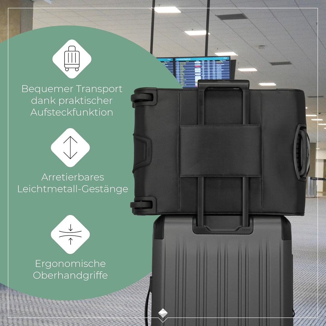Travelite Handgepäck Trolley klein, Jetpack, Weichschale, 55x40x20 cm, Ultraleicht 1,7 kg, mit 2 Rol