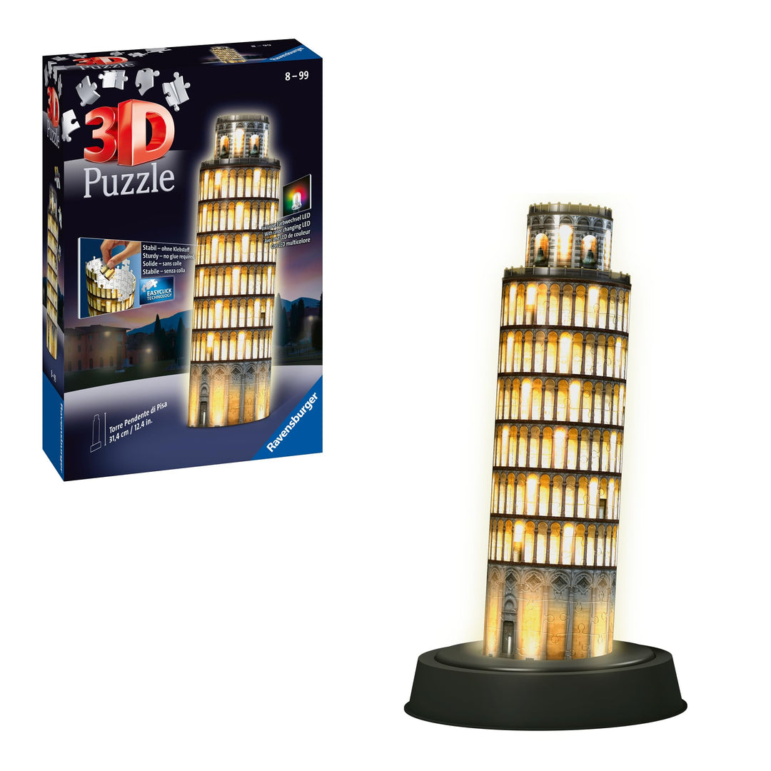 Ravensburger 3D Puzzle Schiefer Turm von Pisa bei Nacht 12515 - leuchtet im Dunkeln - 216 Teile - ab