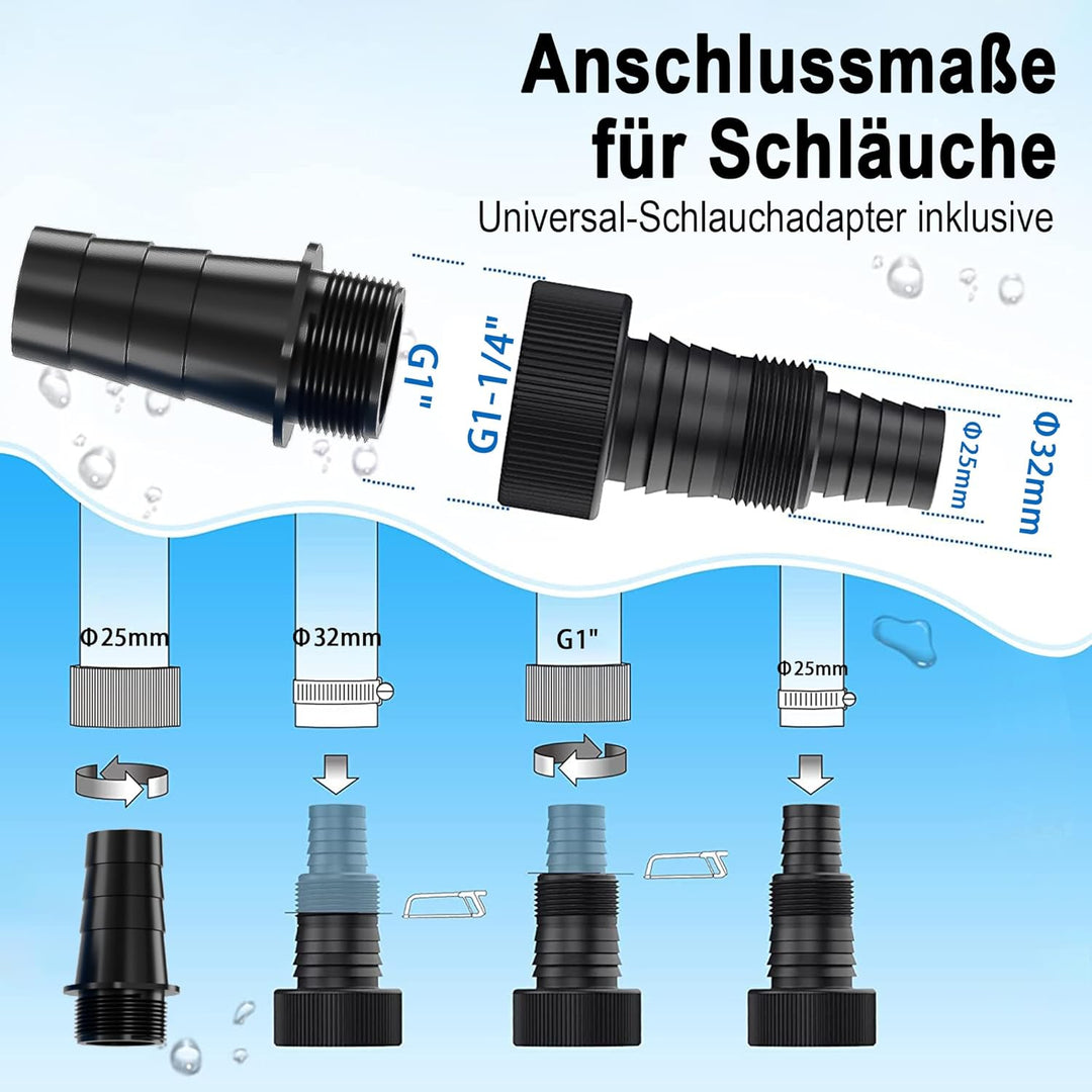 FOTING Tauch-Druckpumpe 4 inox, 1100W Tauchdruckpumpe mit 6800 l/h Fördermenge, Förderhöhe max. 47 m
