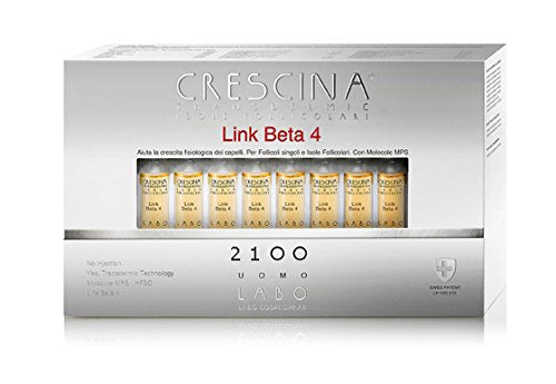 Labo Crescina Isolale Follicolari Link Beta 4 2100 Anti-Haarausfall für Herren, 40 Ampullen