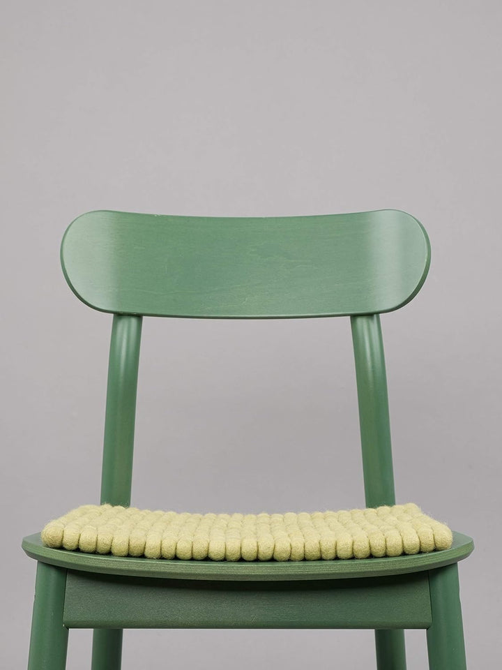 myfelt Filzkugel-Sitzauflage Stuhlauflage - Pitt - quadratisch, 36x36 cm, Hellgrün, Hellgrün