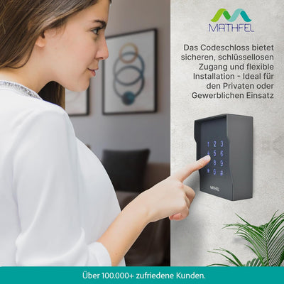 MATHFEL Vandalismusgeschütztes Zugangssystem Codeschloss Türöffner aufputz, Farbe Anthrazit… (Aufput