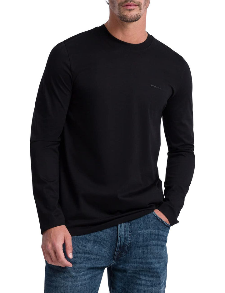 Pierre Cardin Herren Langarmshirt Longsleeve 6XL Schwarz, 6XL Schwarz
