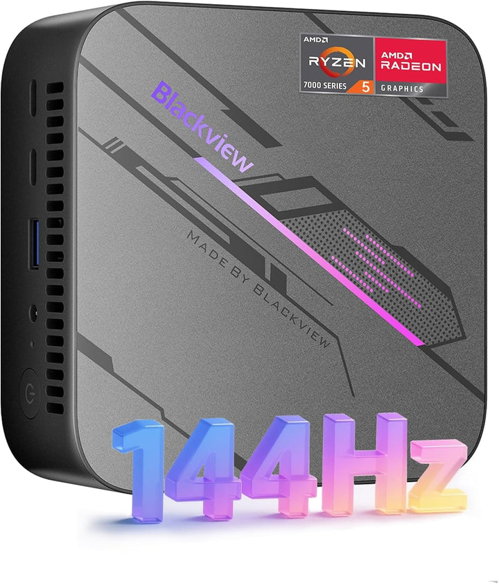 Blackview MP100 Mini PC AMD Ryzen 7430U, 144Hz 4K 3 Display Desktop PC, AMD Radeon Graphics，16GB RAM