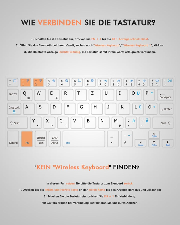 Doohoeek Dual Bluetooth Tastatur für Handy, Mini Tragbare Funktastatur für iPhone, iPad mini, Samsun